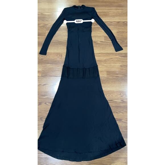 STAUD Black Mesh Detail Maxi Dress - Picture 8 of 11